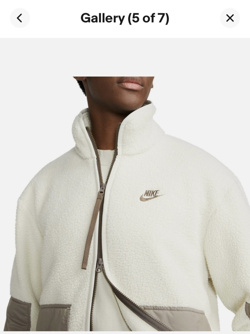 Nike Sportswear Sherpa Fleece Full Zip Jacket Light Bone DD5021-072 SIZE XXL - Picture 15 of 15